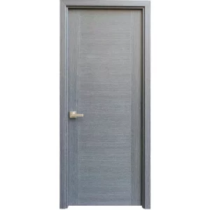 Modern Wood Interior Door with Hardware | Planum 0020 Grey Oak | Single Panel Frame Trims | Bathroom Bedroom Sturdy Doors