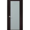 Solid French Door Frosted Glass | Planum 2102 Black Matte | Single Regular Panel Frame Trims Handle | Bathroom Bedroom Sturdy Doors