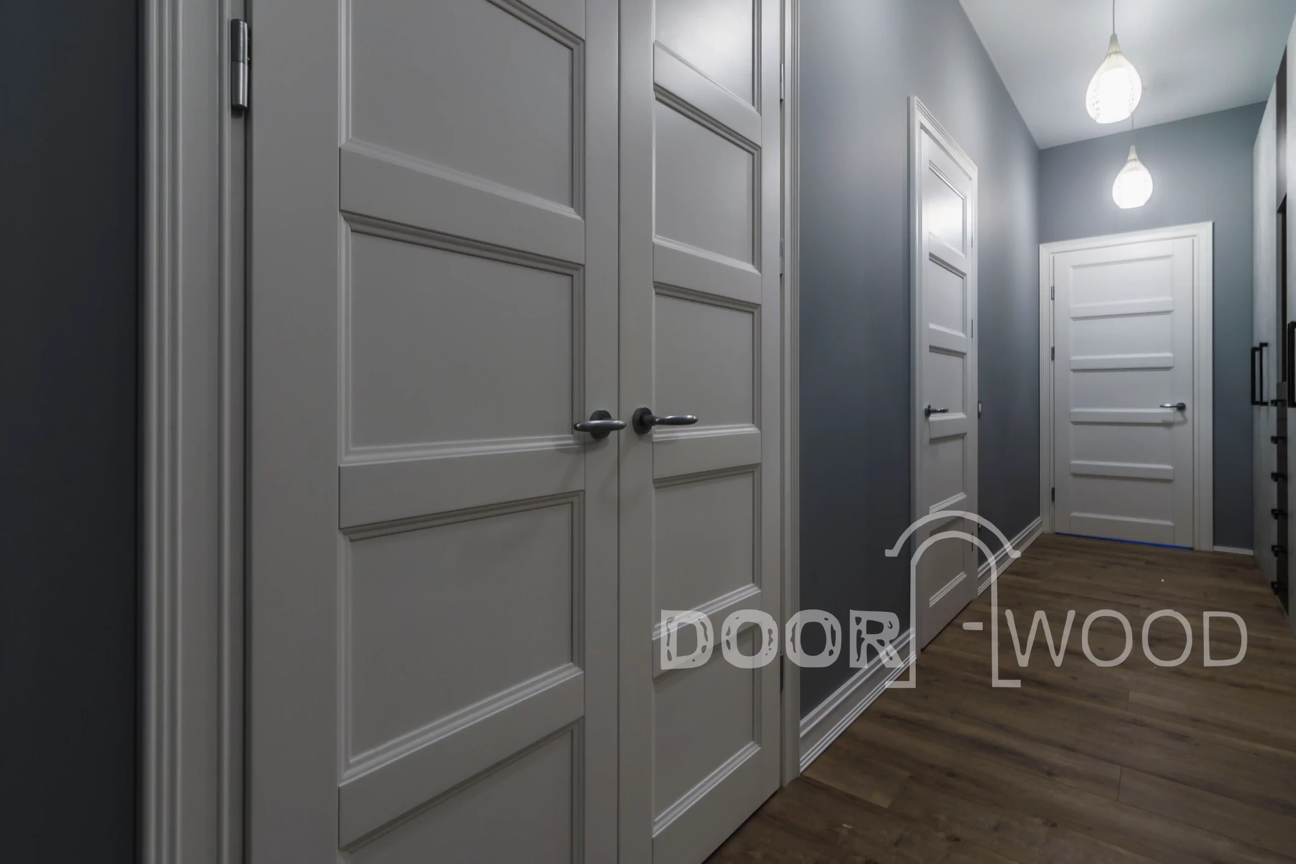 DOORWOOD Custom Solid Ash Wood Pre-Hung Double Interior Door US sizes—48_ (2x24_), 60_ (2x30_), or 72_ (2x36_) with Frame and Trim - Handcrafted, Made to Order